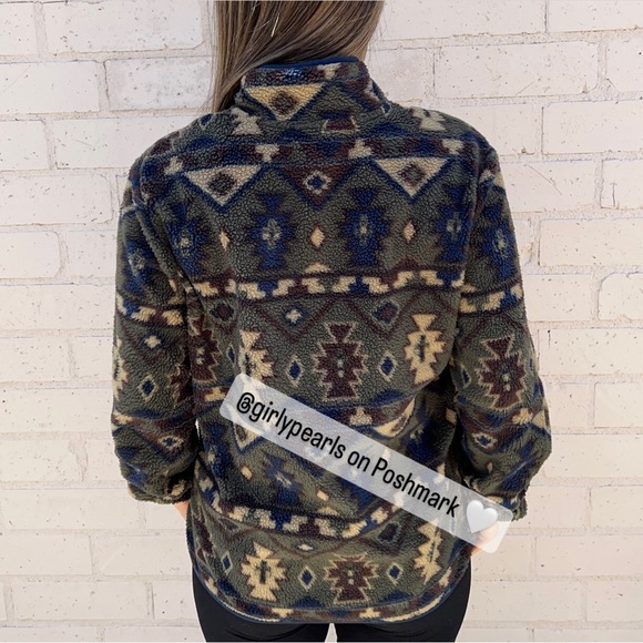 Weatherproof Sweater Fleece Ladies Pullover Snap T Style NEW Aztec Tribal Print - Picture 6 of 9